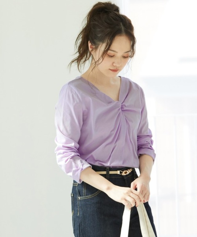 【Silky smooth touch】【前後2WAY】ねじりウエストタックプルオーバー