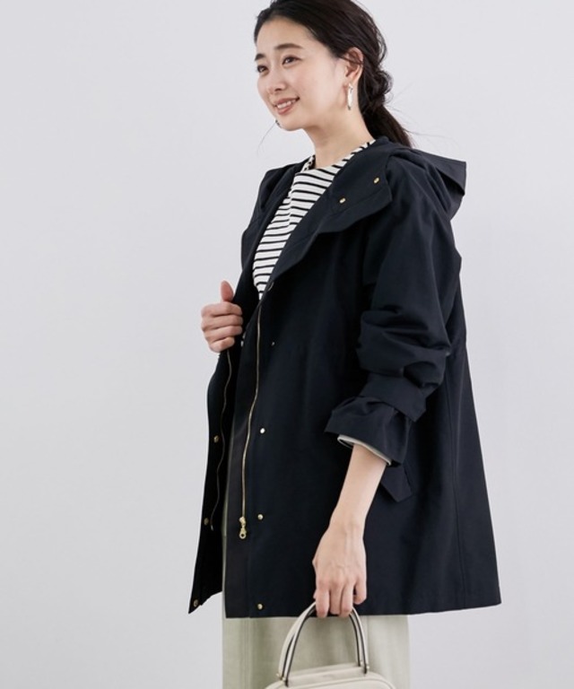 撥水 コットンナイロンミドル丈マウンテンパーカー