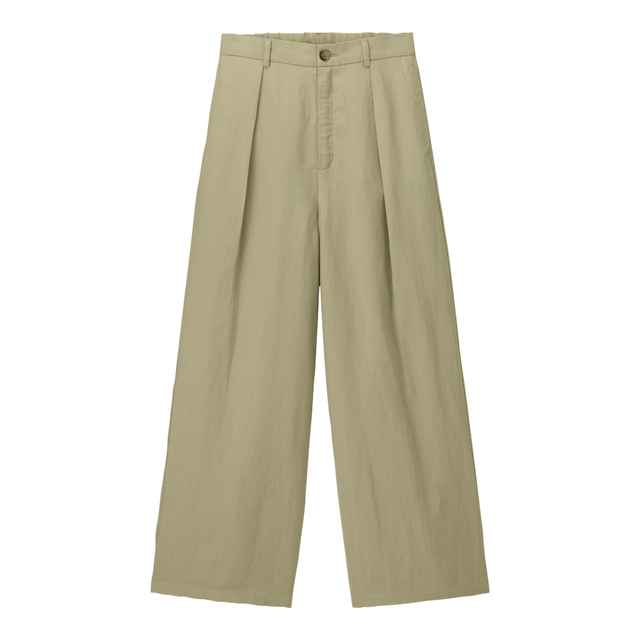 リネンブレンドワイドパンツ