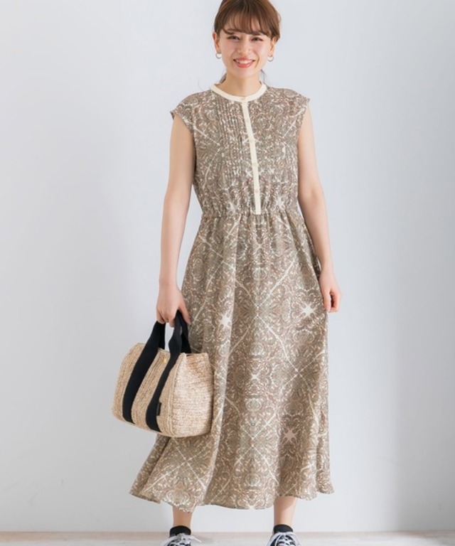 エスニックパネル柄ワンピース