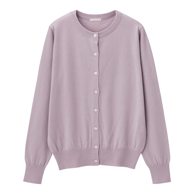 UVカットウォッシャブルクルーネックカーディガン