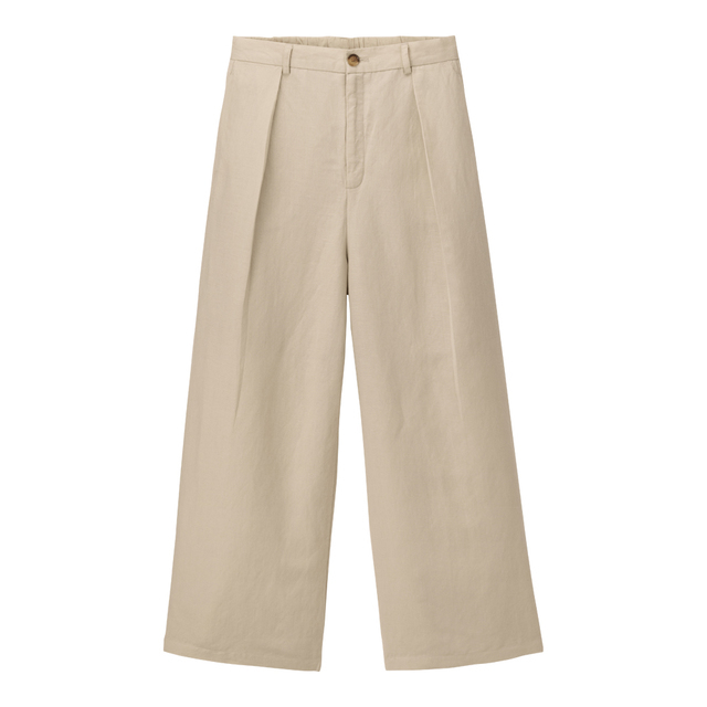 リネンブレンドワイドパンツ