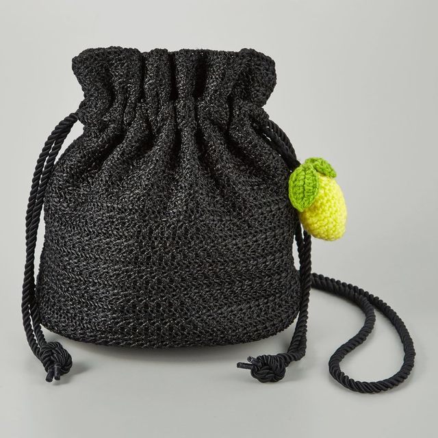ニットドローストリングバッグMNM