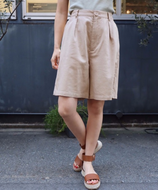 コットンリネンハーフパンツ