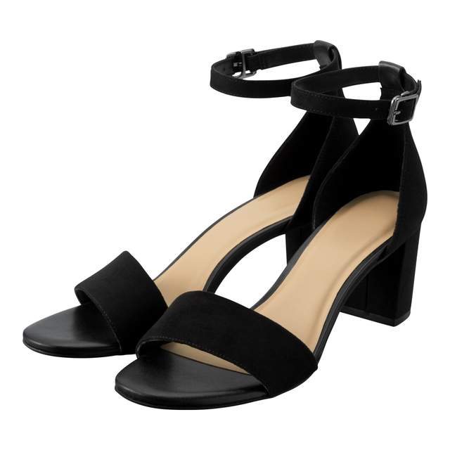 コンフォートアンクルストラップヒールサンダル