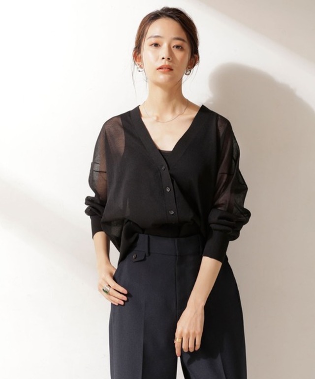 シアーニットカーディガン