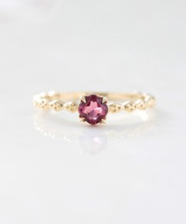 K10 ロードライトガーネット クッションカット リング