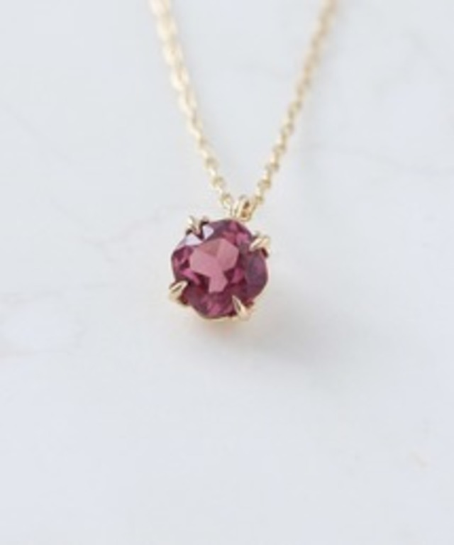 K10 ロードライトガーネット クッションカット ネックレス