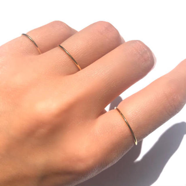 silver925 K18GP 1mm Ring/size:S,M,L