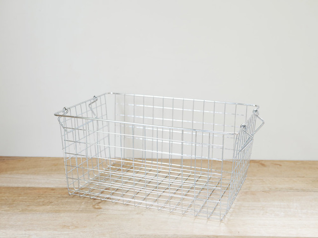 スタッキングバスケットL シルバー