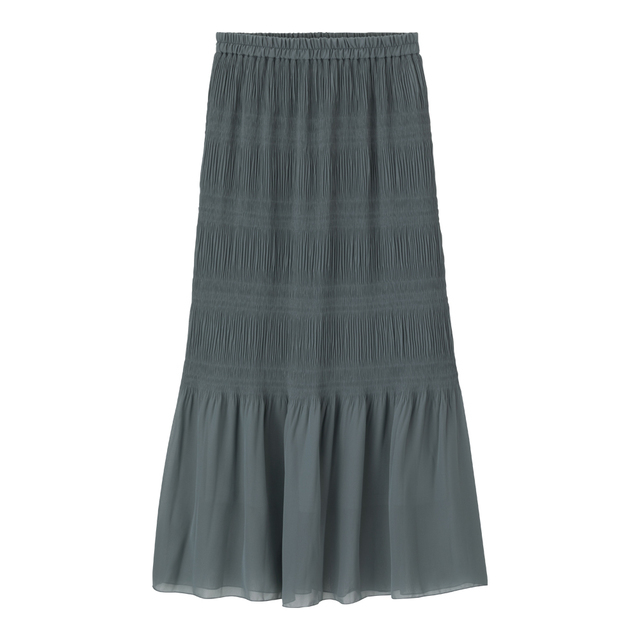 ランダムプリーツロングスカート