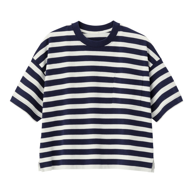 ボーダーヘビーウェイトT(5分袖)