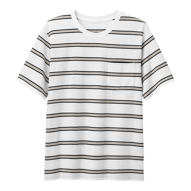 マルチボーダークルーネックT(半袖)