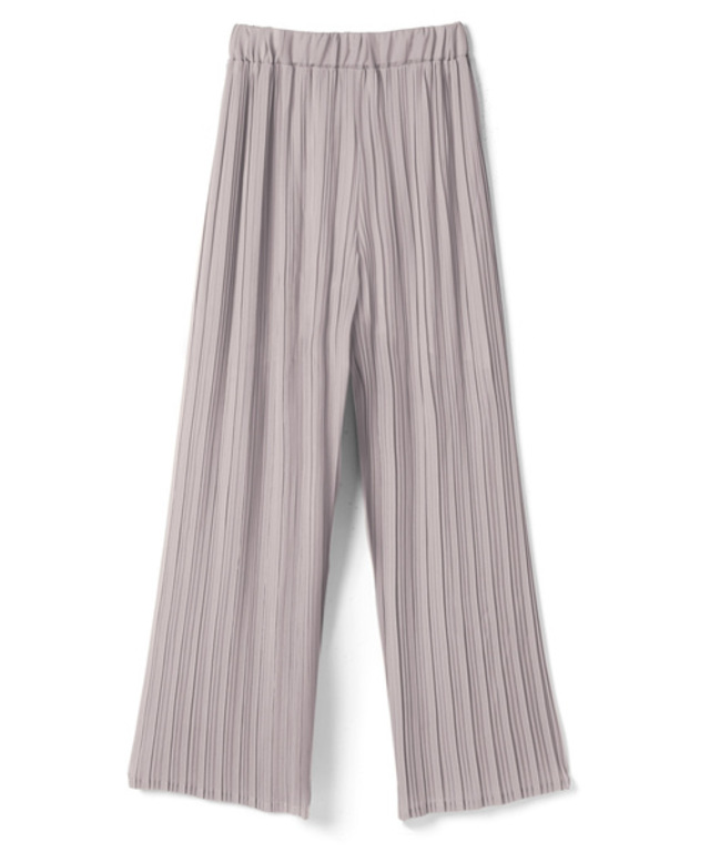 プリーツシアーワイドパンツ