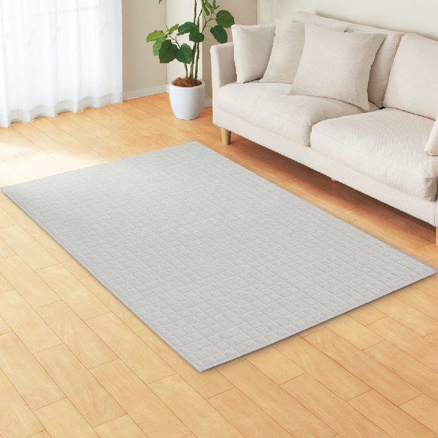 洗えるキルトラグ(ウォッシュキルトo GY 130X185)