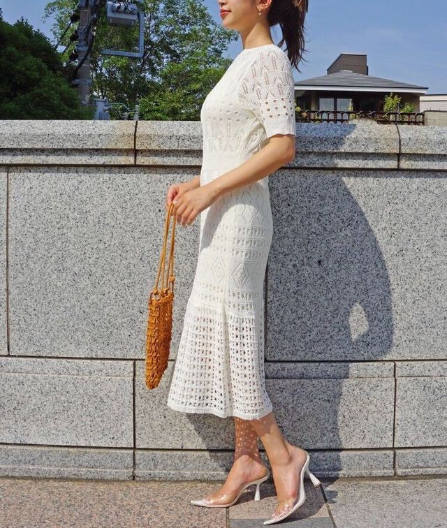 レーヨンサマークロシェワンピース