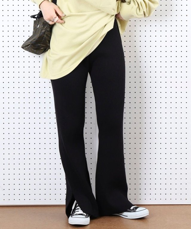 リブニットフレアパンツ【WEB限定】