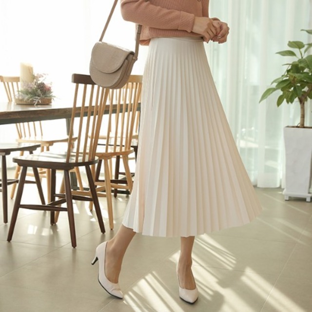 ウエストゴムプリーツスカート