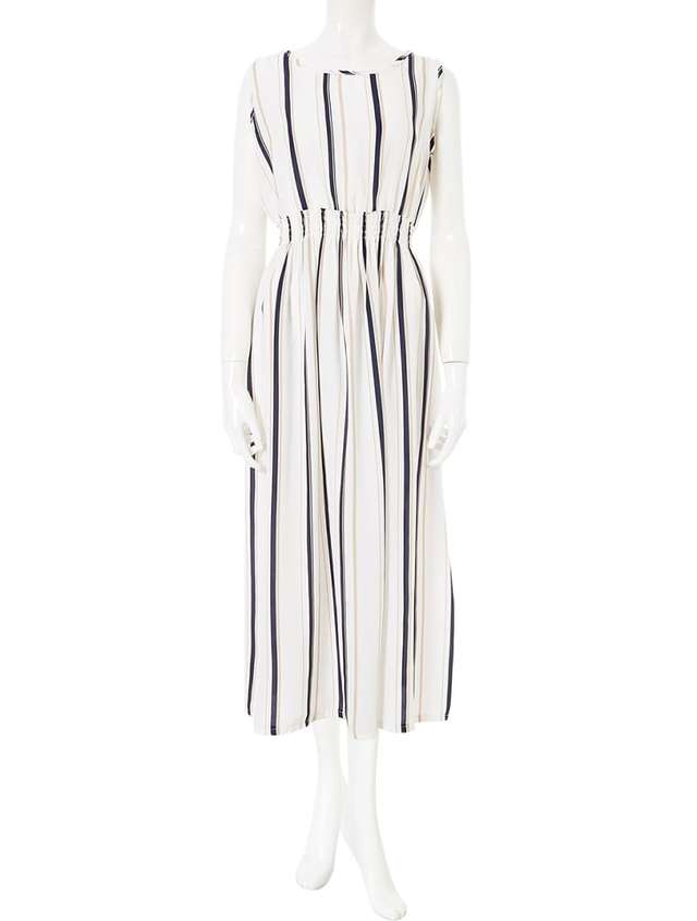 マルチカラーストライプワンピース