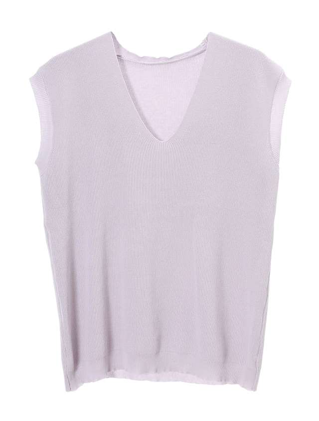 Vネックフレンチスリーブサマーニット