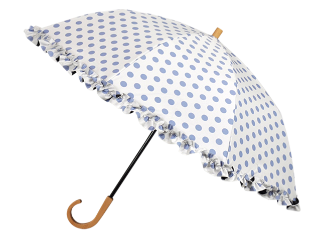 折りたたみ日傘　2段折 / フリル水玉