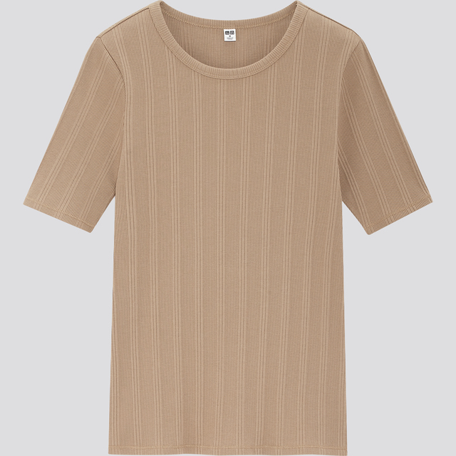 ランダムリブクルーネックT