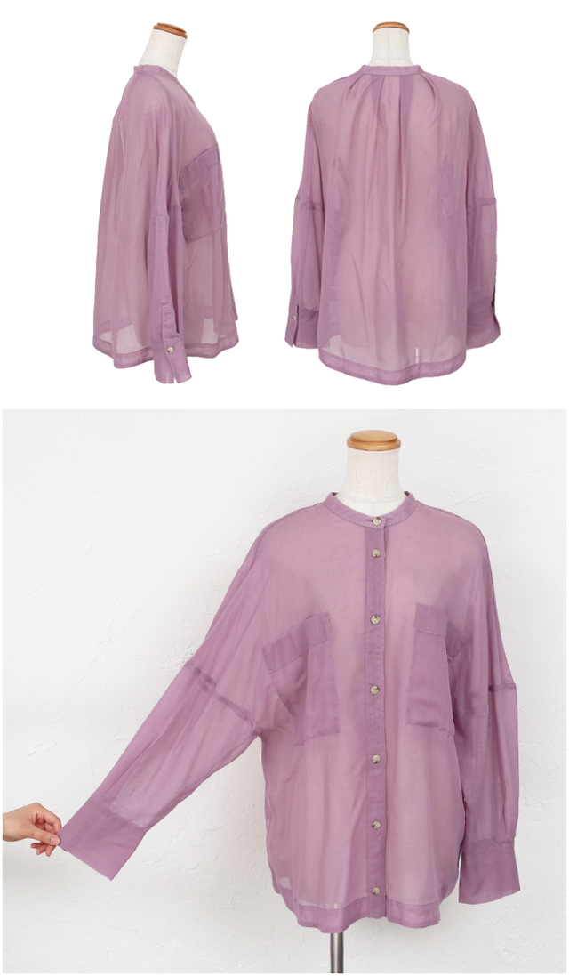 バックタックシアーオーバーサイズシャツ