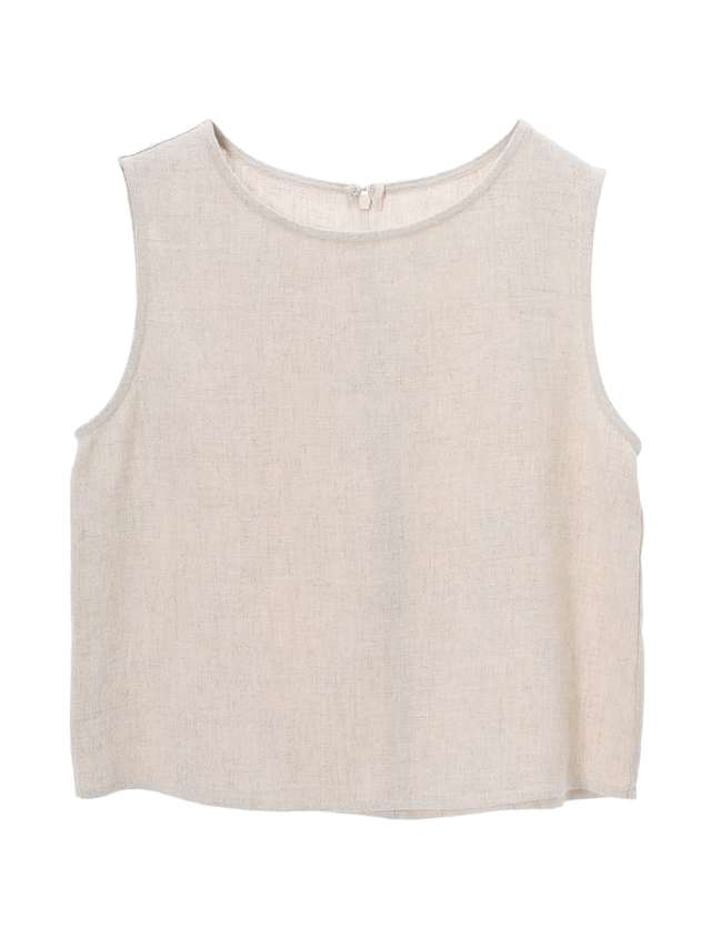 ナチュラルリネンスリーブレストップス