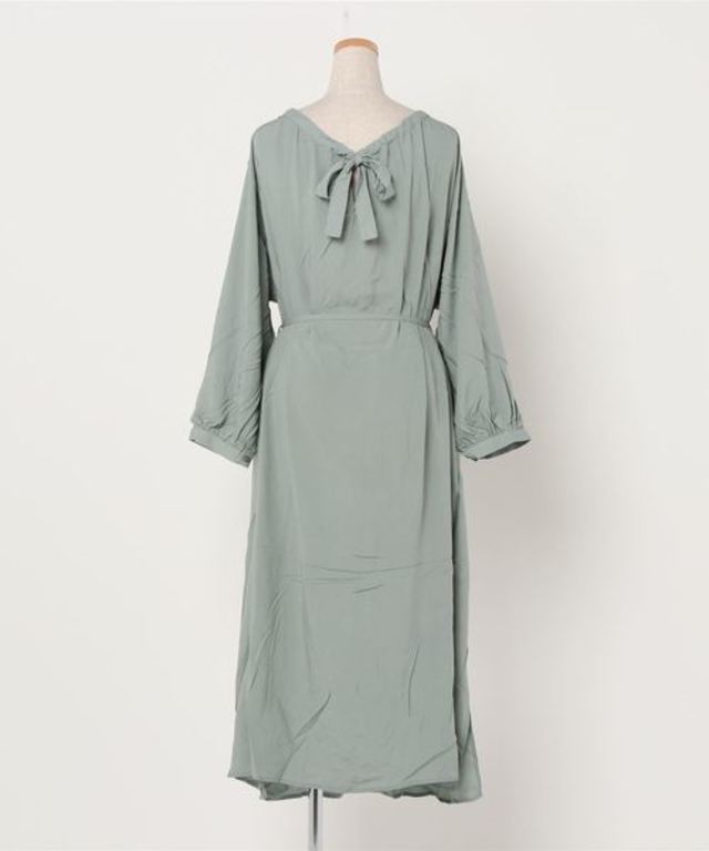 バックリボンロングシャツワンピース