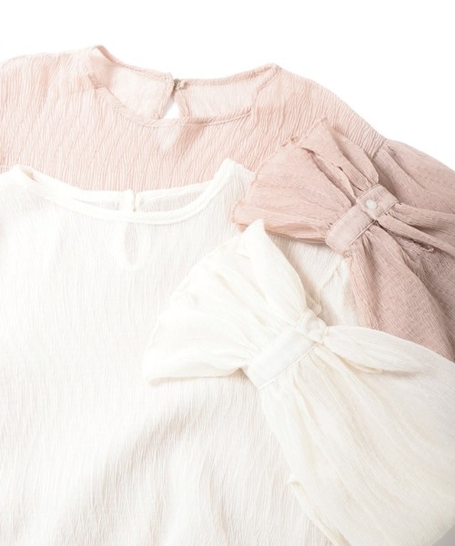 ワッシャープリーツシフォンブラウス