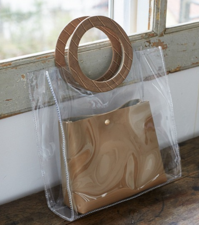 型押しハンドルＰＶCバッグ