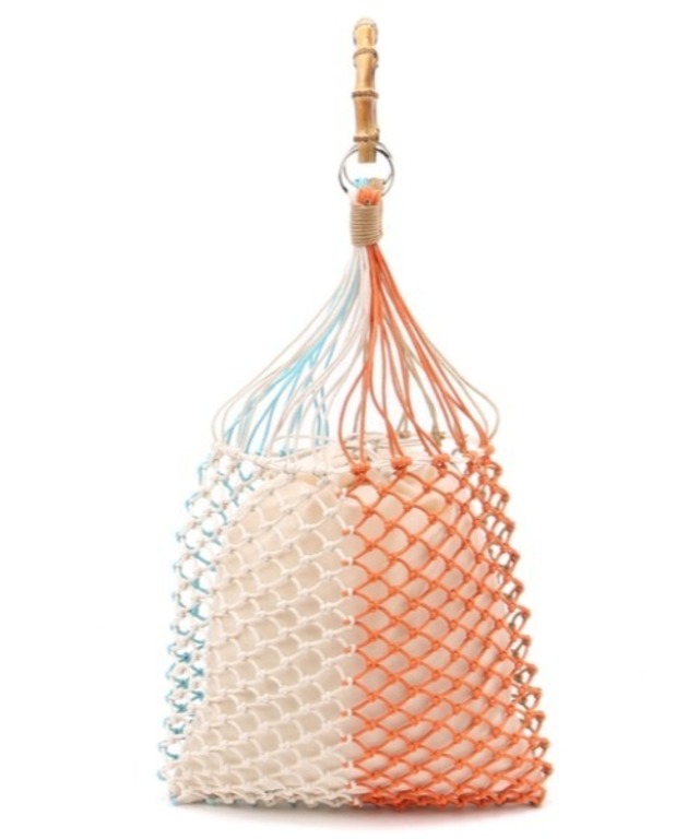 バンブーハンドルメッシュハンドバッグ