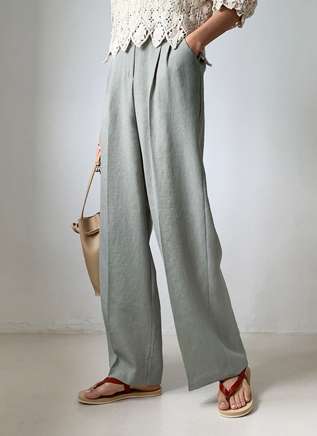 ツータックバックゴムパンツ