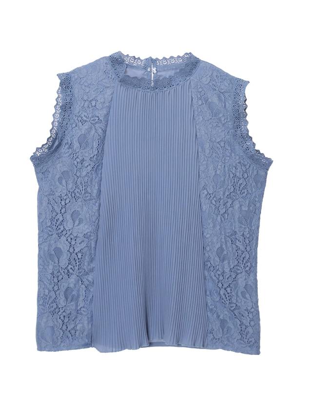 プリーツレーススリーブブラウス