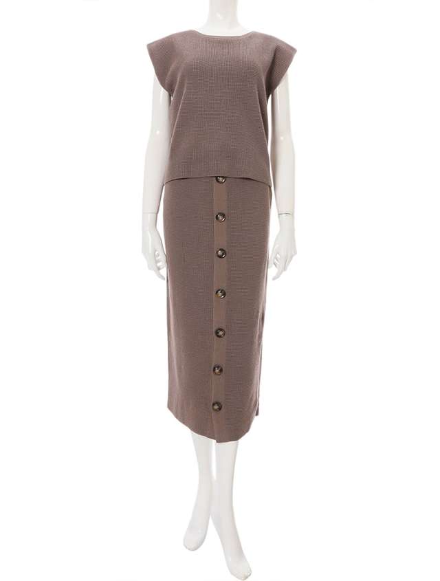 フロントボタンサマーニットアップ