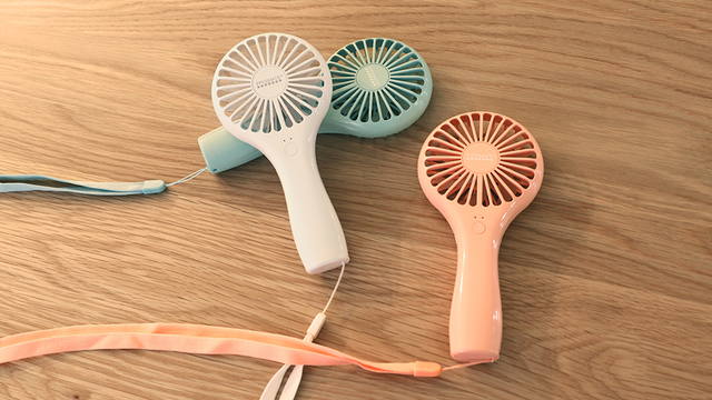 充電式スリムハンディファン ネックストラップ付 PR-F030