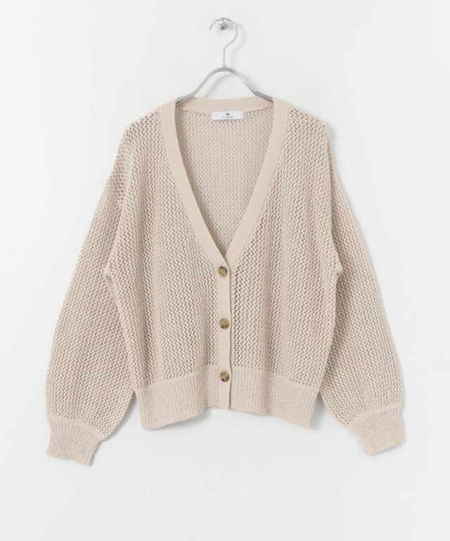 透かし柄メッシュカーディガン