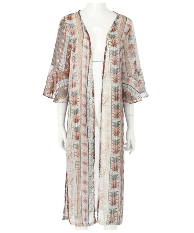 オリエンタルシフォンデザインカーディガン