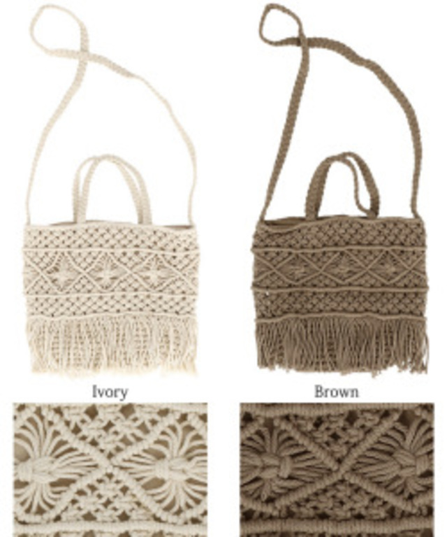 マクラメ編みニットバッグ