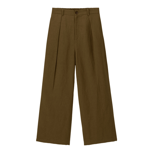 リネンブレンドワイドパンツ
