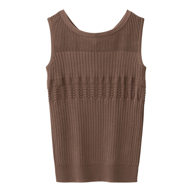 2WAY透かし編みニットタンクトップ