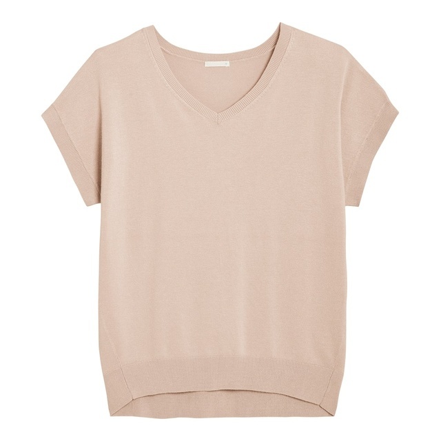 オーバーサイズVネックセーター(半袖)