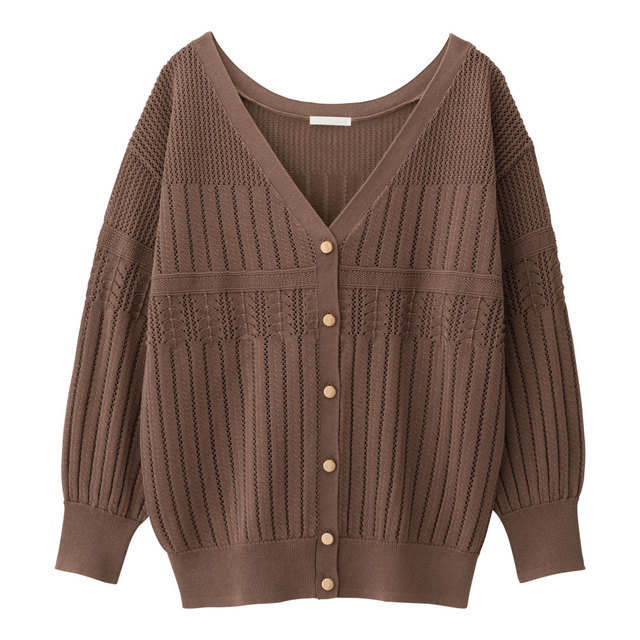 透かし編みカーディガン(7分袖)