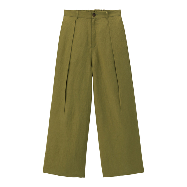 リネンブレンドワイドパンツ