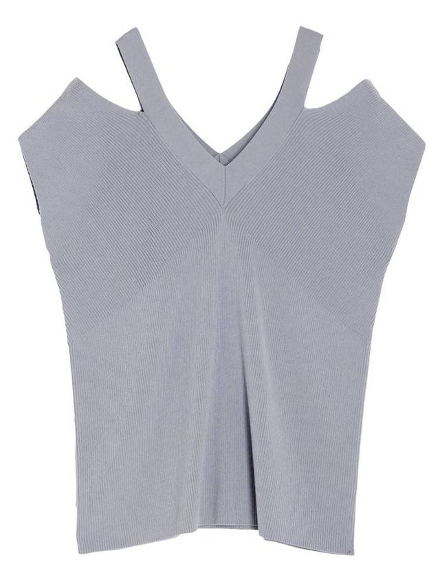 ダブルVネックニットプルオーバー