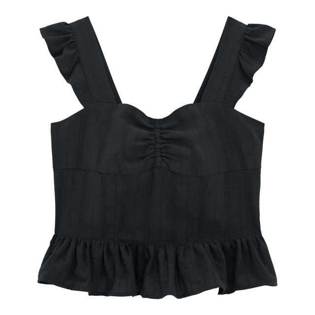 フリルショルダーブラウス