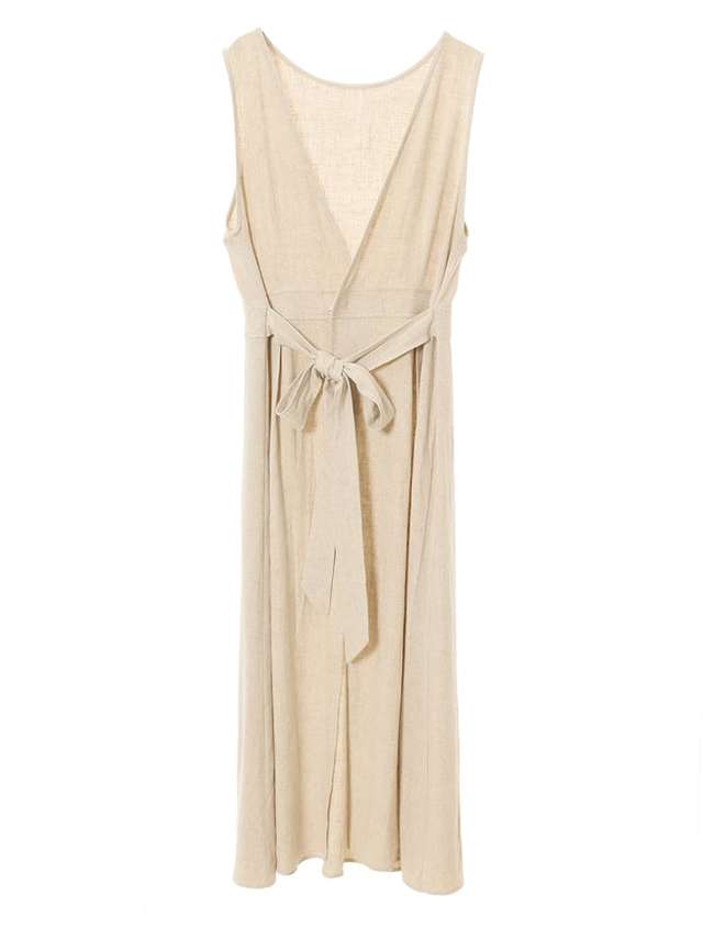 2WAYナチュラルリネンオープンワンピース