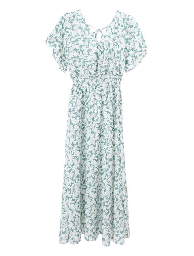 カシュクールフラワーワンピース