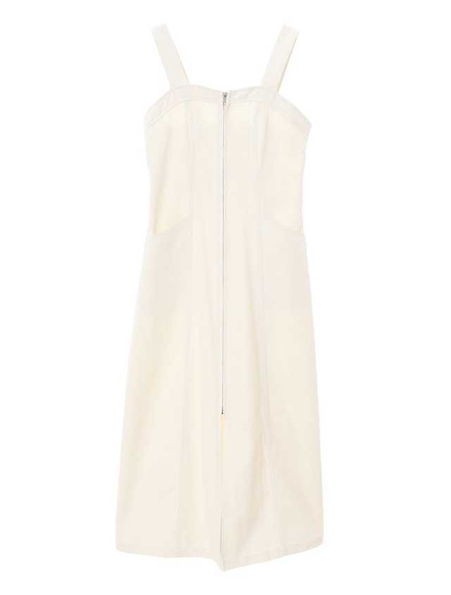 フロントスリットサロペットスカート