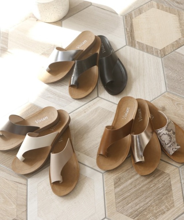 アシメトングカジュアルコンフォートサンダル